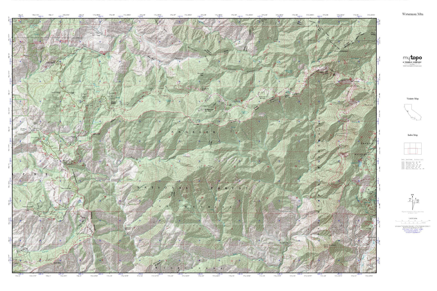 Waterman Mtn MyTopo Explorer Series Map Image