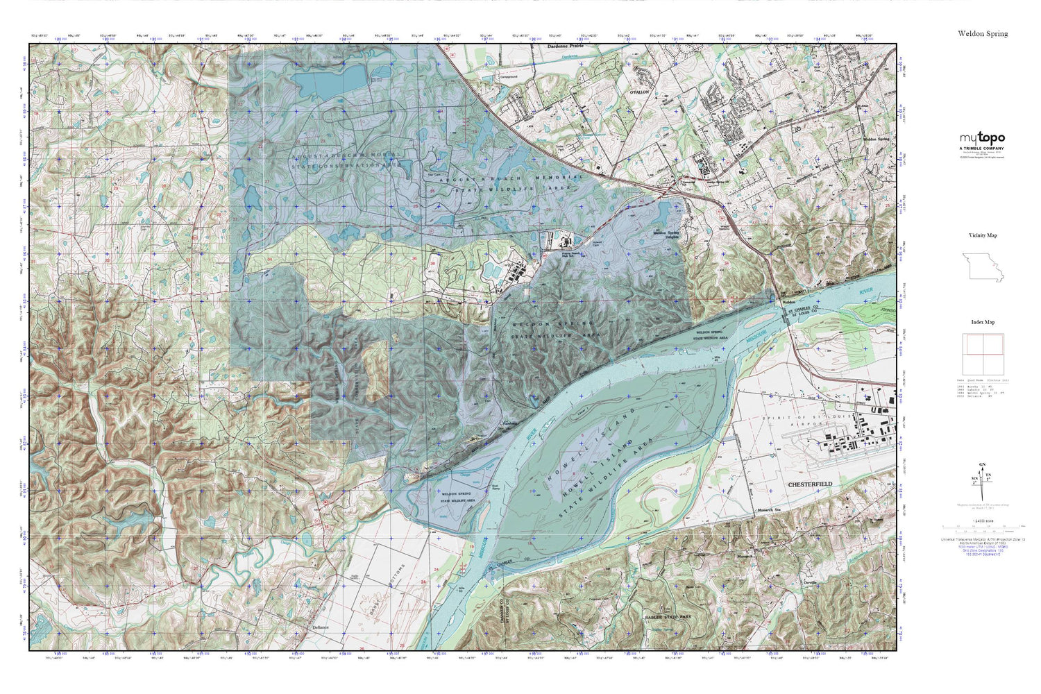 Weldon Spring MyTopo Explorer Series Map Image