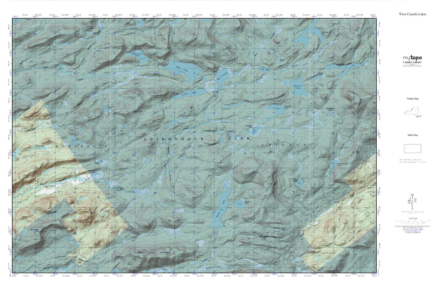 West Canada Lakes MyTopo Explorer Series Map Image