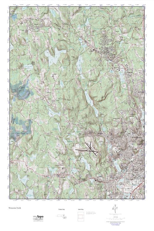 Worcester North MyTopo Explorer Series Map Image