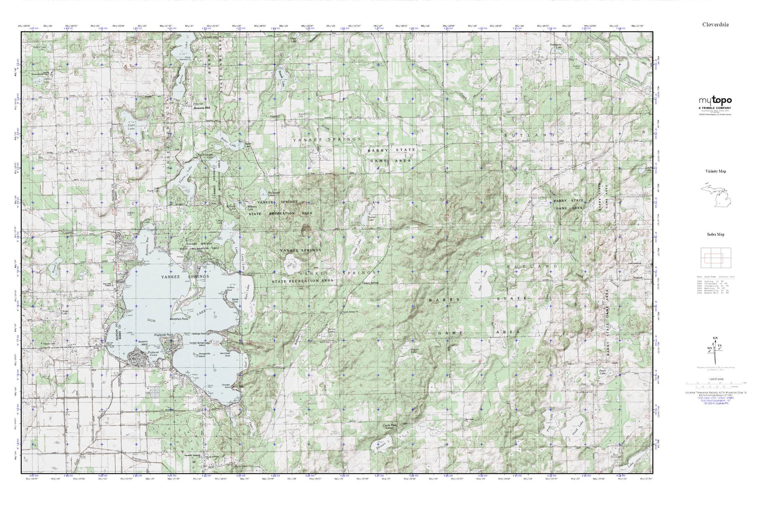 Yankee Springs MyTopo Explorer Series Map Image
