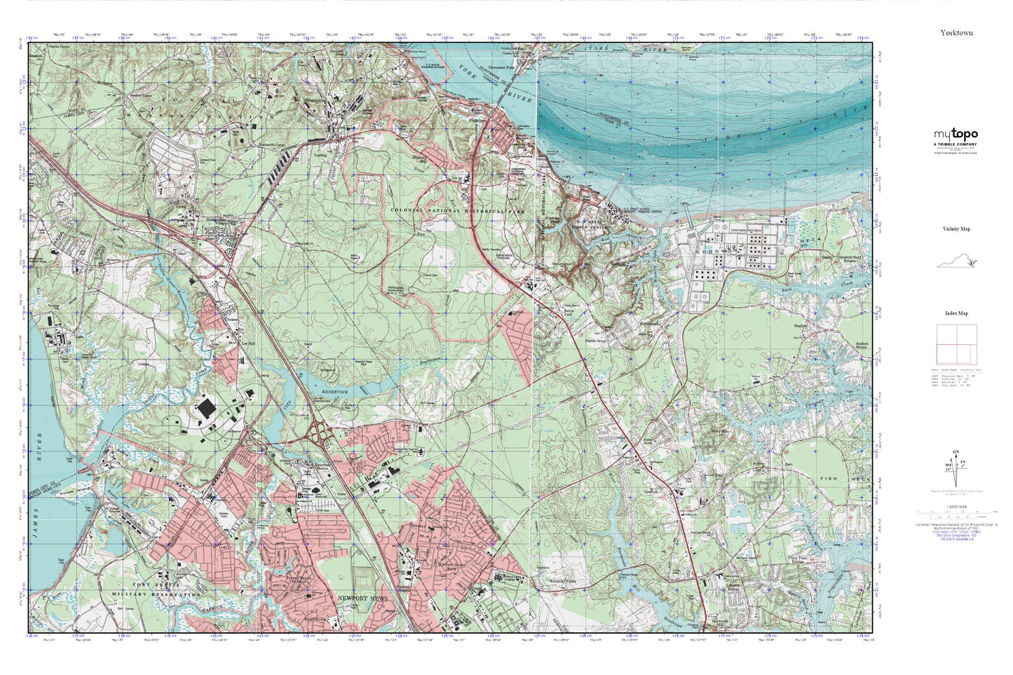 Yorktown MyTopo Explorer Series Map Image