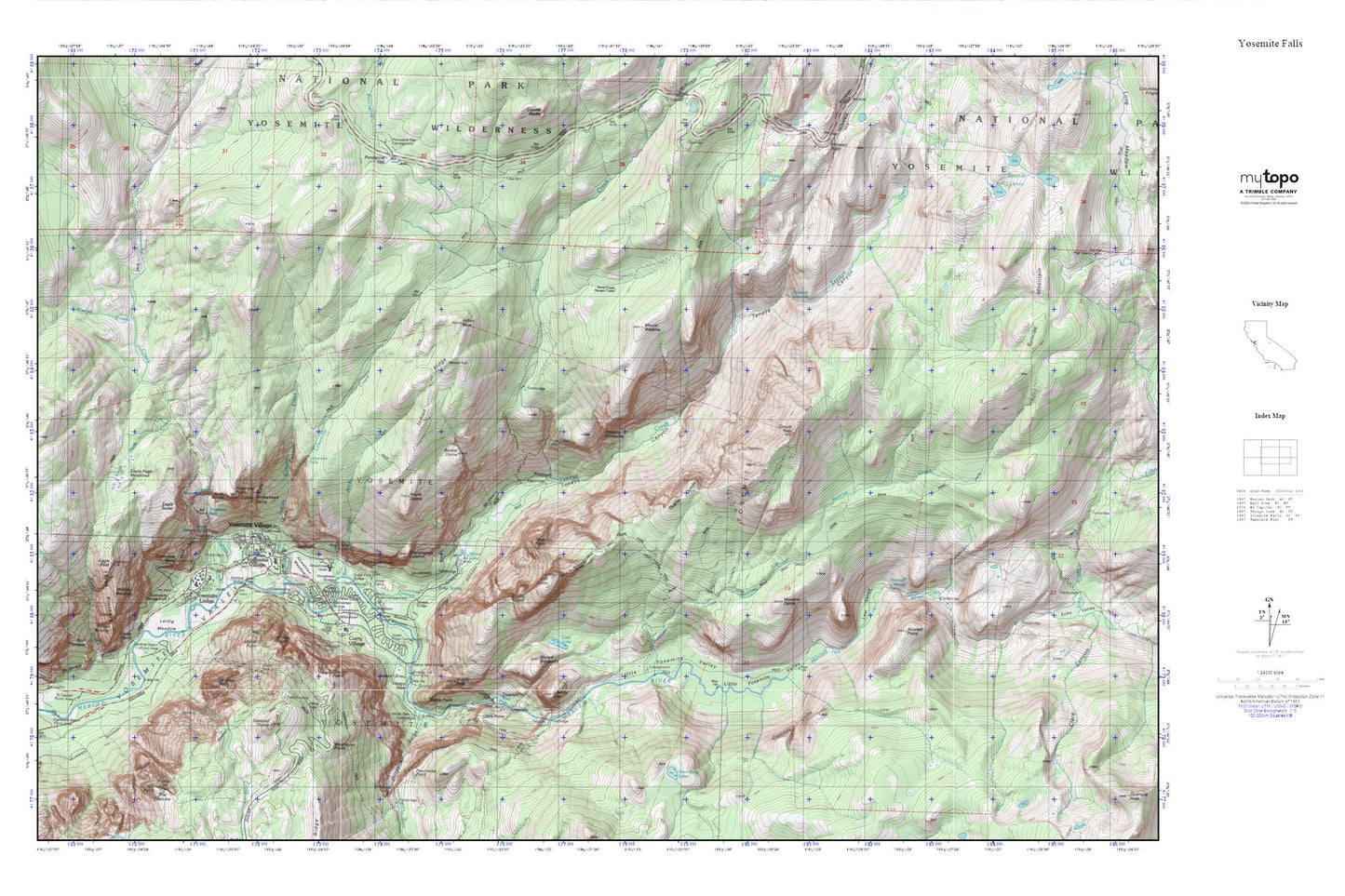 Yosemite MyTopo Explorer Series Map Image